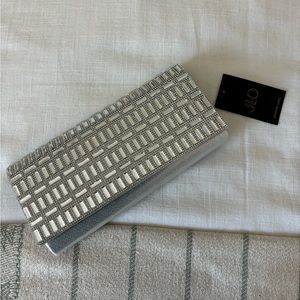 Silver Rhinestone Clutch Purses Crystal Wedding Handbag